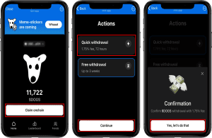 روی «Quick Withdrawal» ضربه بزنید