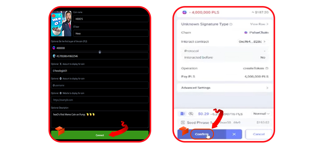 نحوه ساخت میم کوین در سایت Pump.tires
