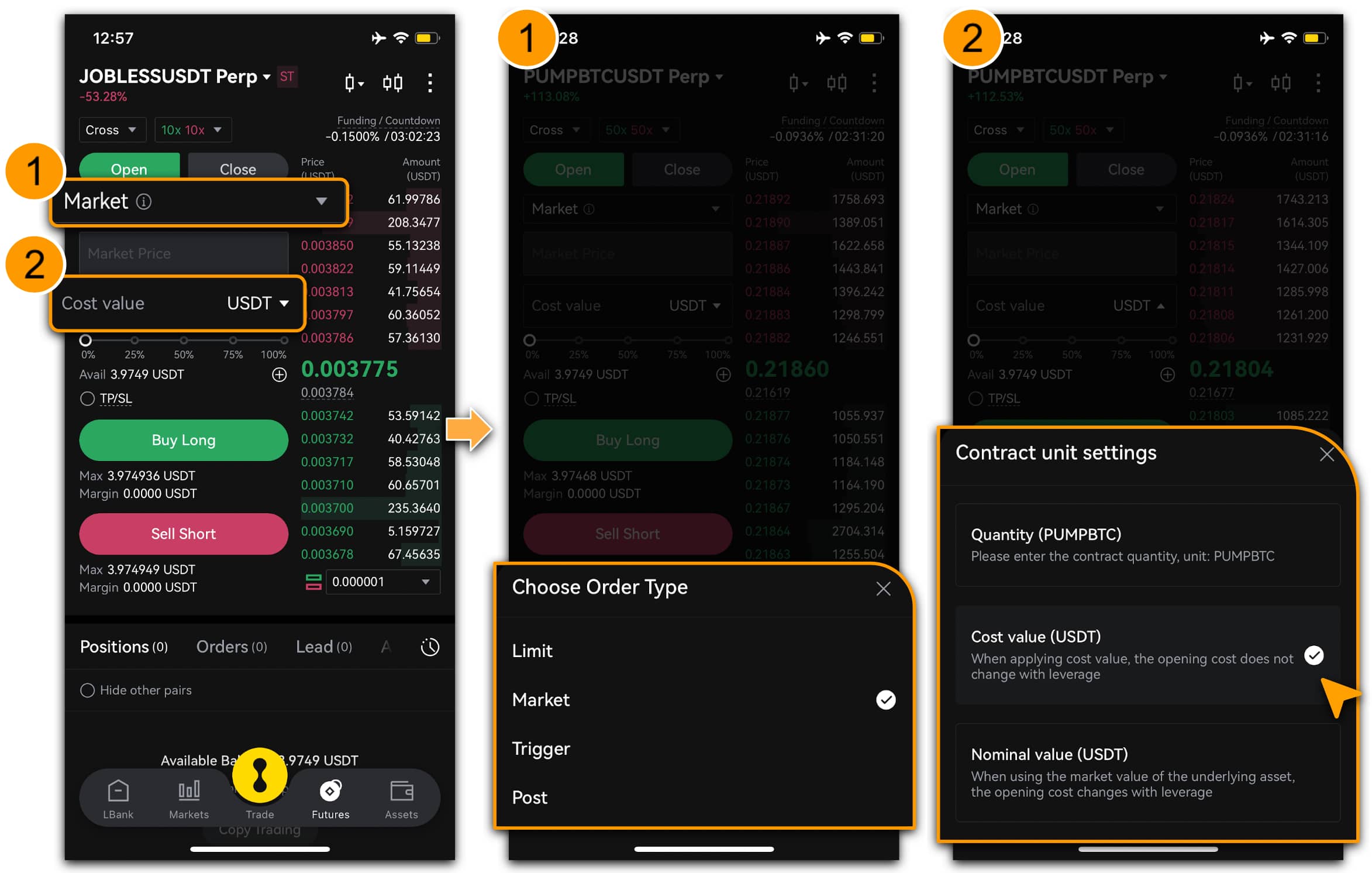 نوع سفارش در معاملات فیوچرز صرافی البنک