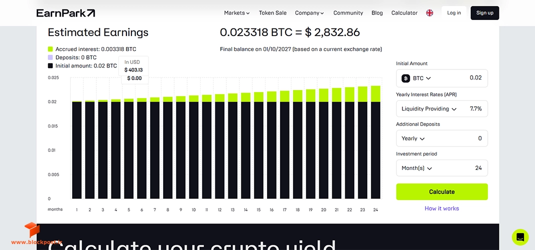 EarnPark Calculator