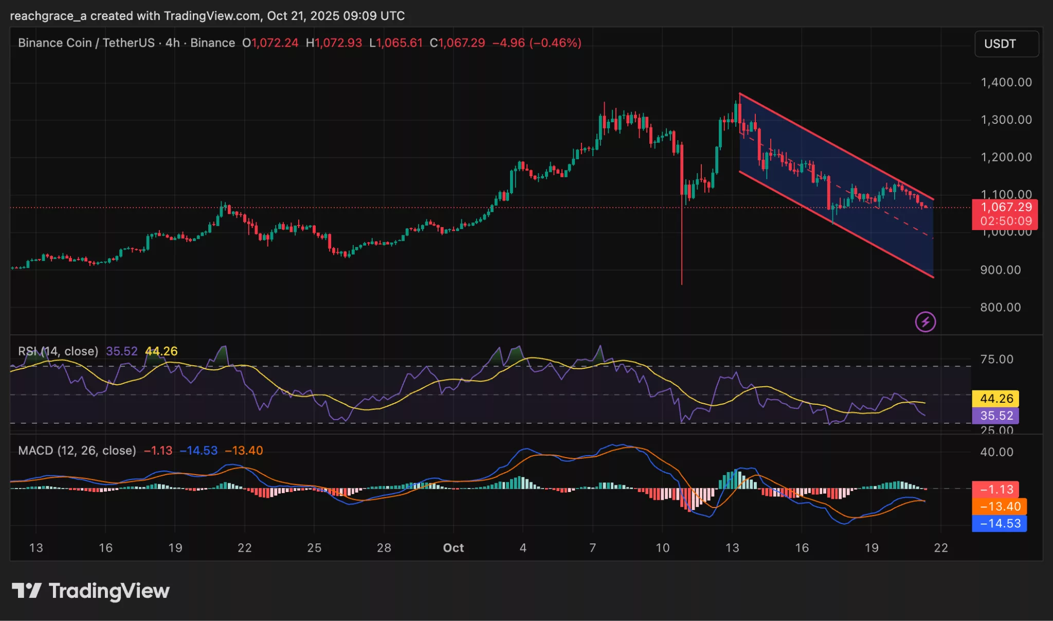 نمودار قیمتی BNB