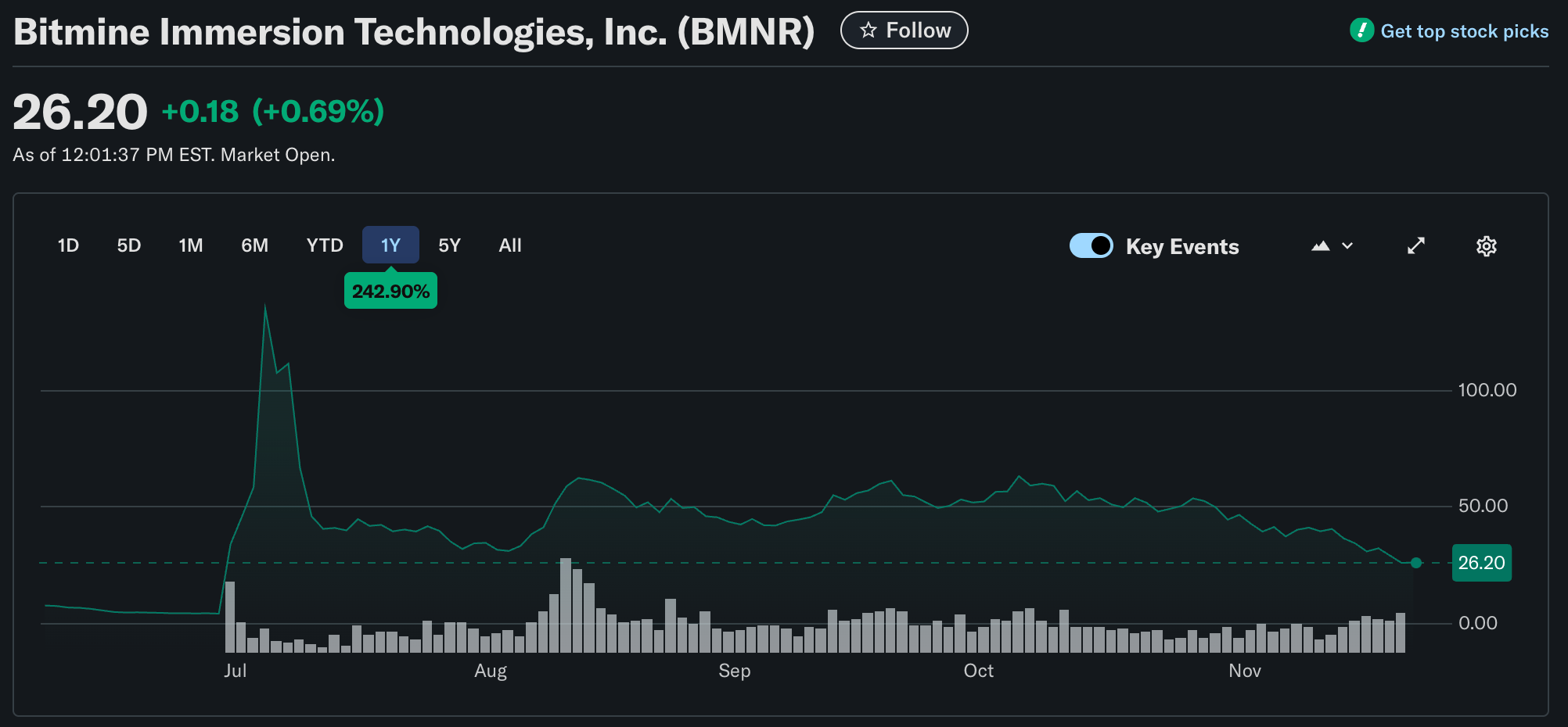 ریزش شدید قیمت سهام بیت ماین (Bitmine) در سال 2025
