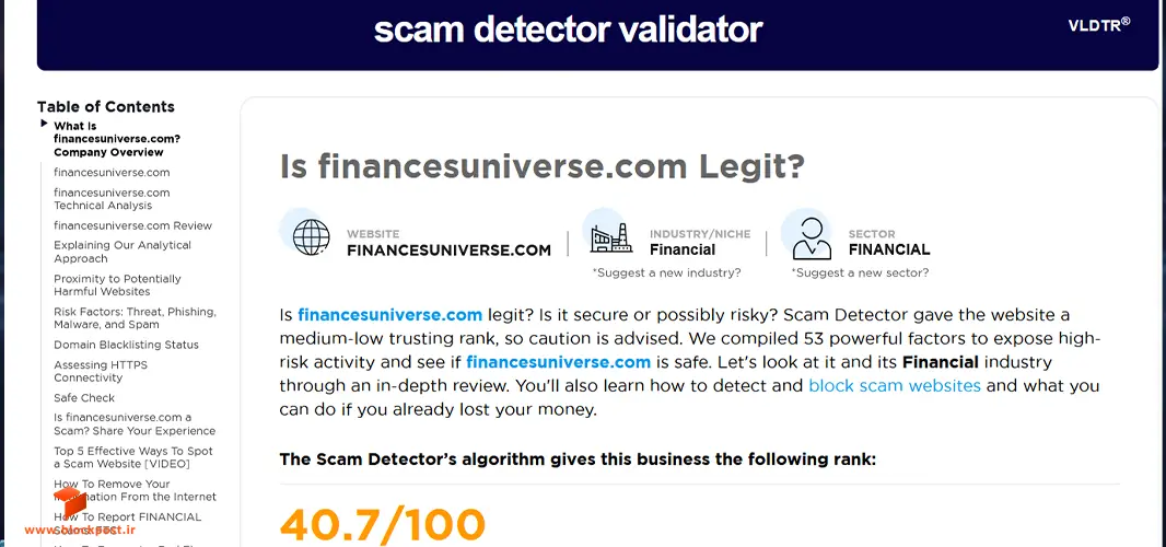 بررسی Daya Finance در Scam detector