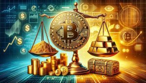 پیش‌بینی قیمت بیت‌کوین در صورت برابری با ارزش بازار طلا